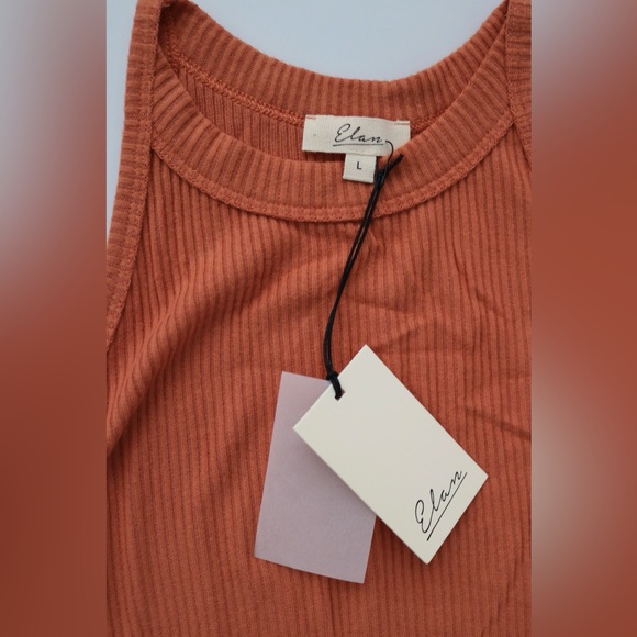 NWT- Elan Ribbed Tank Top, Size Large. - Picture 2 of 2